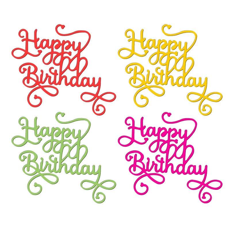 

С Днем Рождения деревянный под давлением Скрапбукинг C-2297 Трафаретный вырубной штамп для общих вырубных станков на рынке