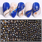 1 лист 3D наклеек для ногтей золотые серебряные снежные наклейки для ногтей Золотой бронзирующий лист дизайнерские переводные наклейки сделай сам Декоративные наклейки для ногтевого дизайна