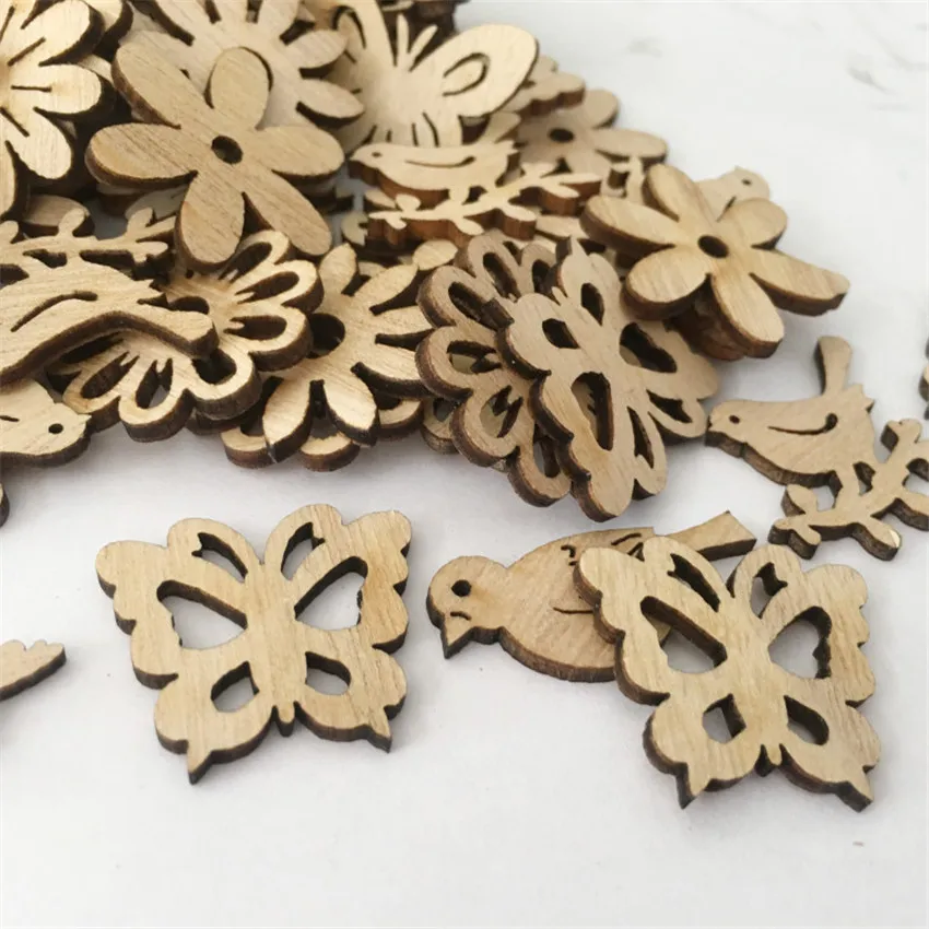 50/100 шт. DIY Плетеный абажур из натурального дерева чип Рождественская елка висячие украшения кулон подарки для детей Снеговик Форма Рождество украшения для дома