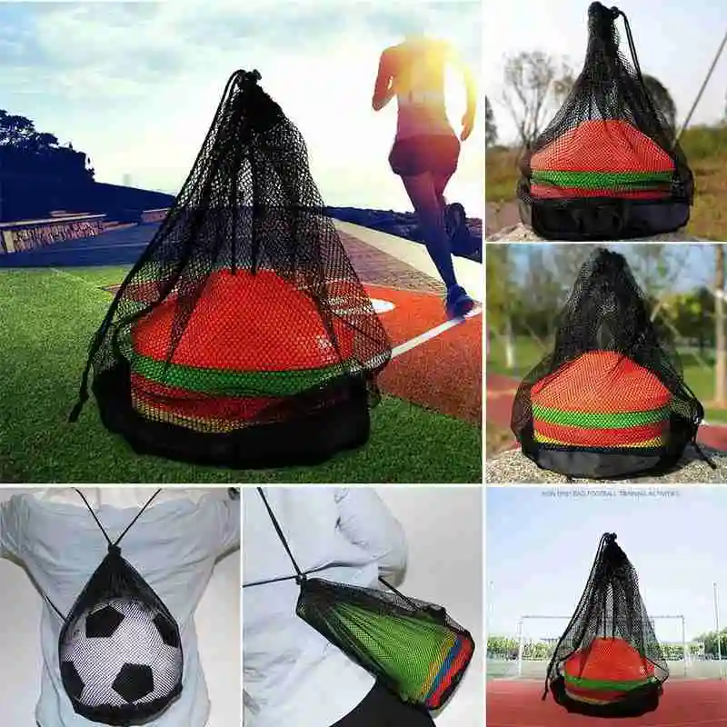 

1 Pcs Sports Fitness Ball Net Bag General Basketball Backpack Football Bag Net Tote Bag Portable Training J9U3