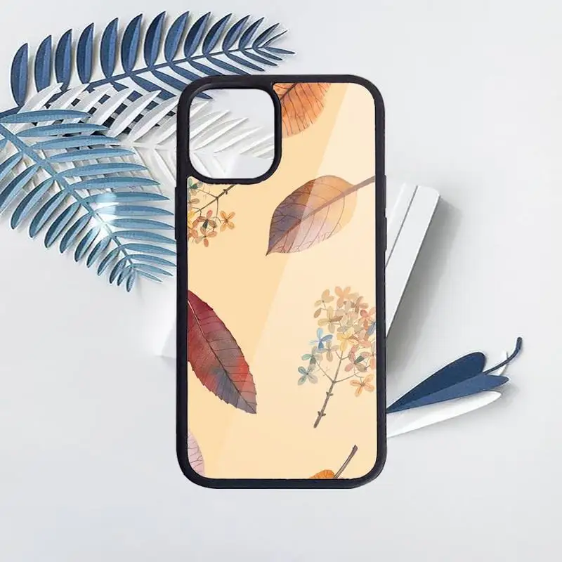 

Pumpkin Autumn leaf pattern Flowers Phone Case for iPhone 11 12 pro XS MAX 8 7 6 6S Plus X 5S SE 2020 XR Hard PC