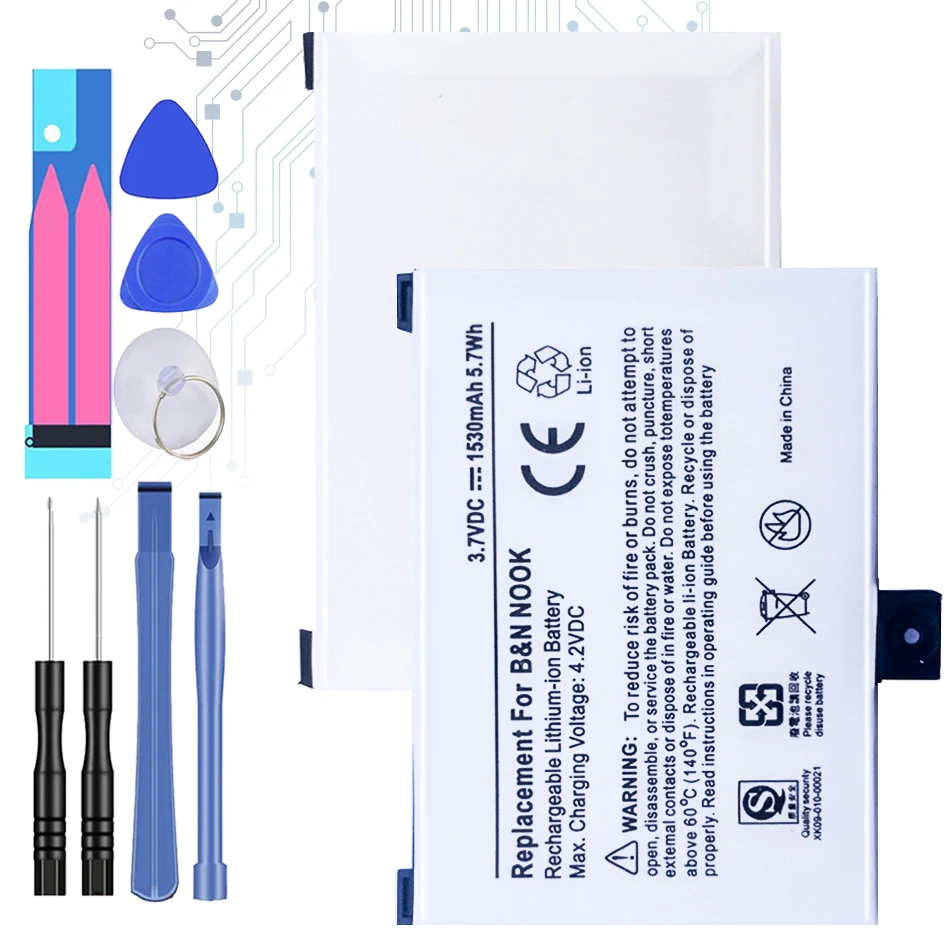 

1530mAh BNRB454261 BNRB1530 E-book Battery For Barnes & Noble Nook Classic BNRV100 BNRZ100