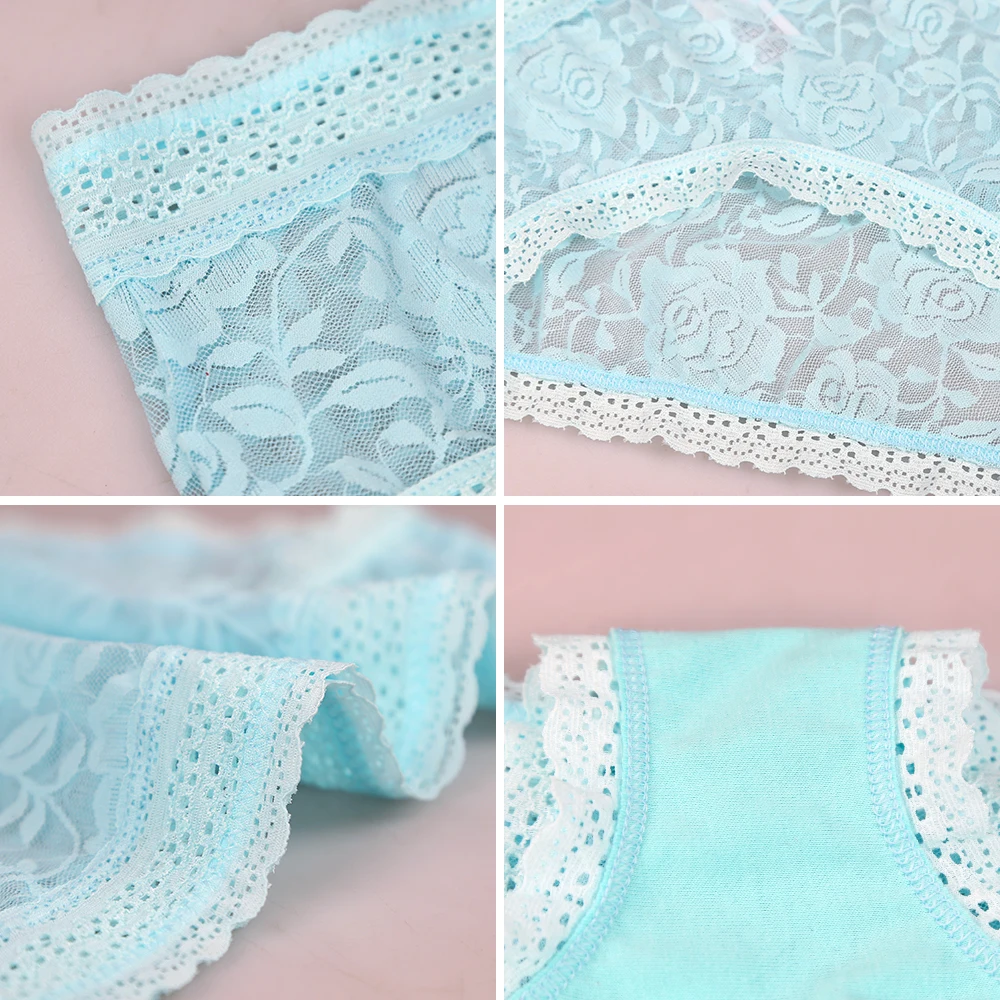 Женское нижнее белье VOOKIIMO Ажурные кружевные трусики средней длины с высоким