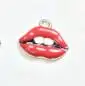 Rhodium silver Eruifa 10 шт 15*5 мм эпоксидные сексуальные красные губы цинковый сплав Подвески ювелирные изделия DIY серьги ручной работы. Браслет, Ожерелье 2 цвета - Окраска металла: Rhodium silver