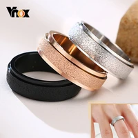 vnox 6mm spinner ring for women men rotatable sandblasting stainless steel layered finger band stress relief jewel 23pcs set