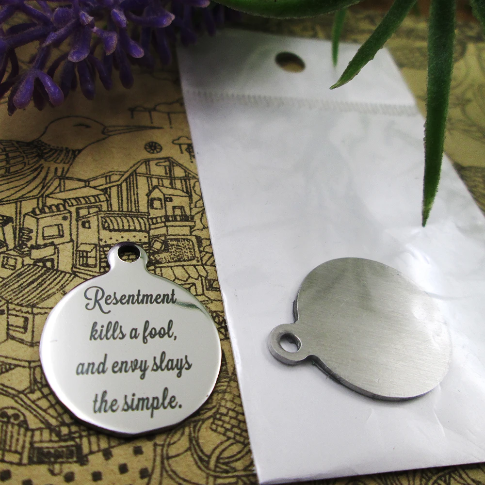 10 шт.-недовольство убивает дурака и рассеивает простое. Подвески из нержавеющей