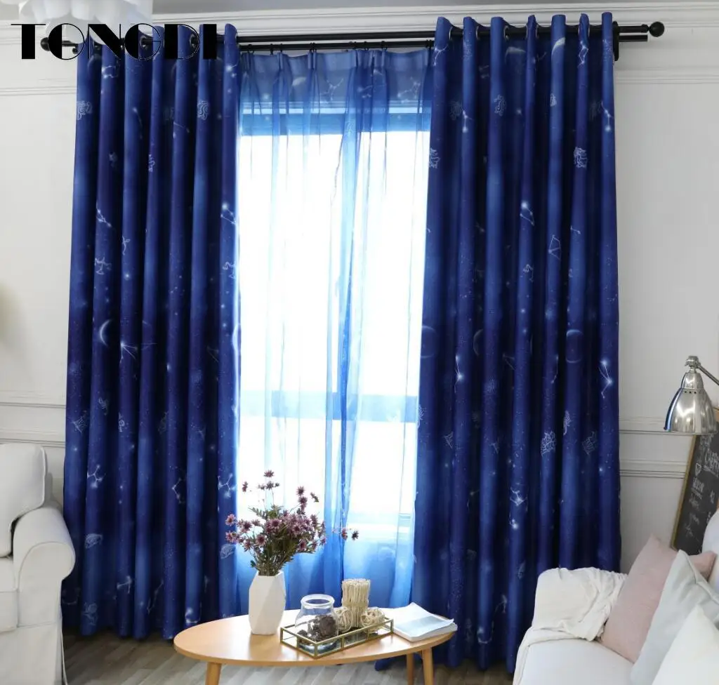 TONGDI Детские светонепроницаемые занавески с мультяшным фантастическим