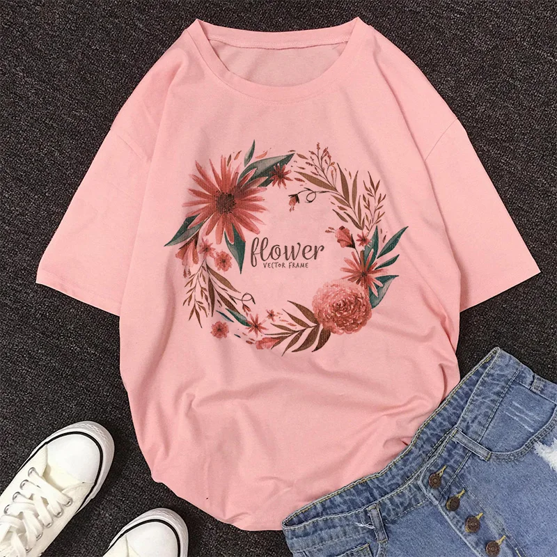 Женская футболка с коротким рукавом круглым вырезом и принтом букв|Футболки| |