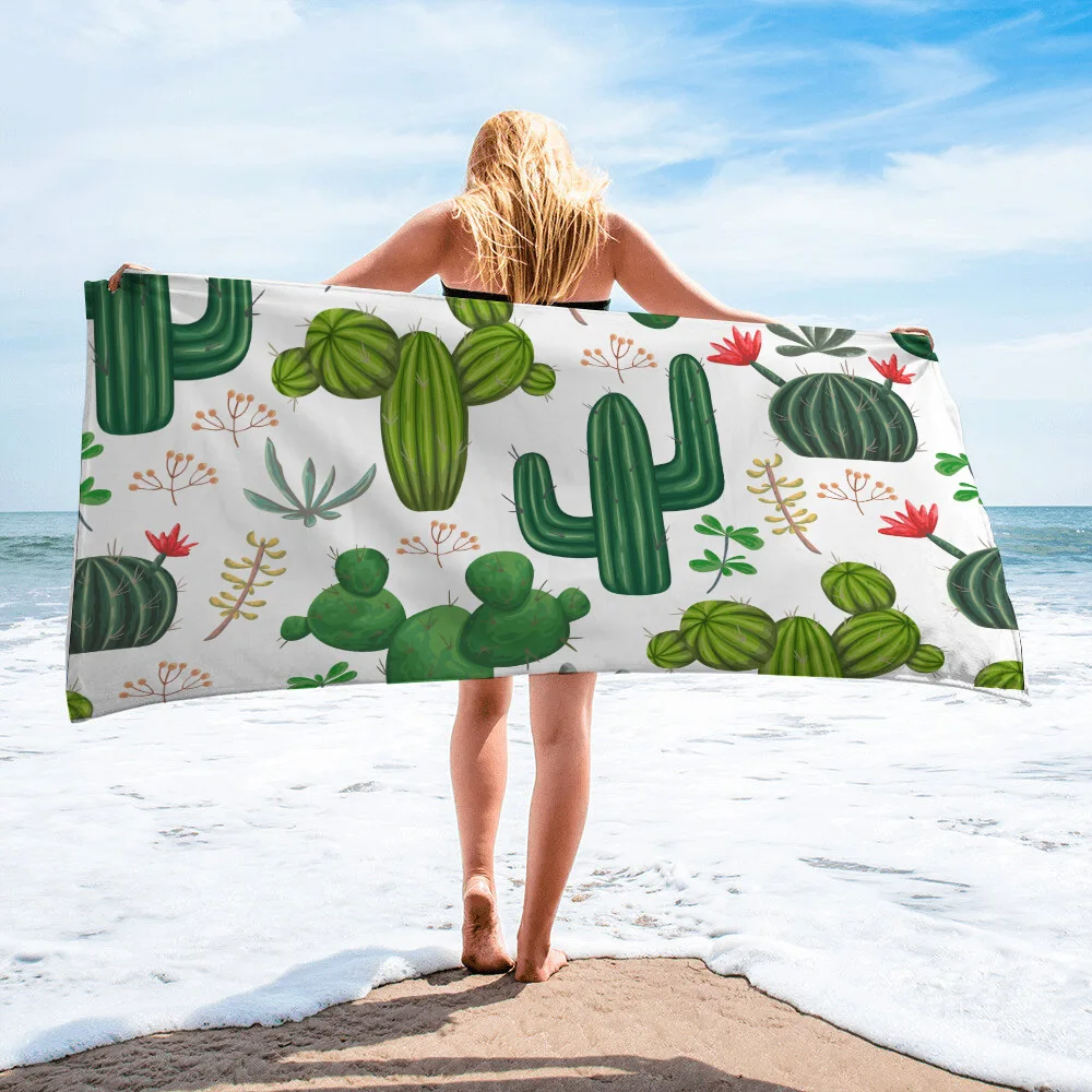 

Cactus Bath Towel Microfiber Soft Beach Towel for Bathroom Spa Yoga Multipurpose Mat 80X160cm Droppshiping