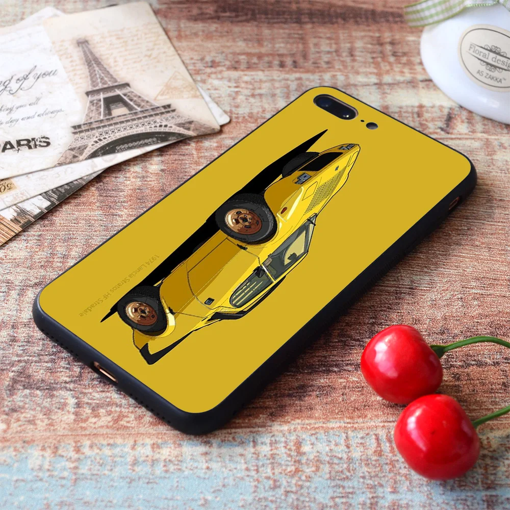Чехол для iPhone Lancia Stratos HF Stradale Giallo Fly Soft TPU Border Apple | Мобильные телефоны и аксессуары