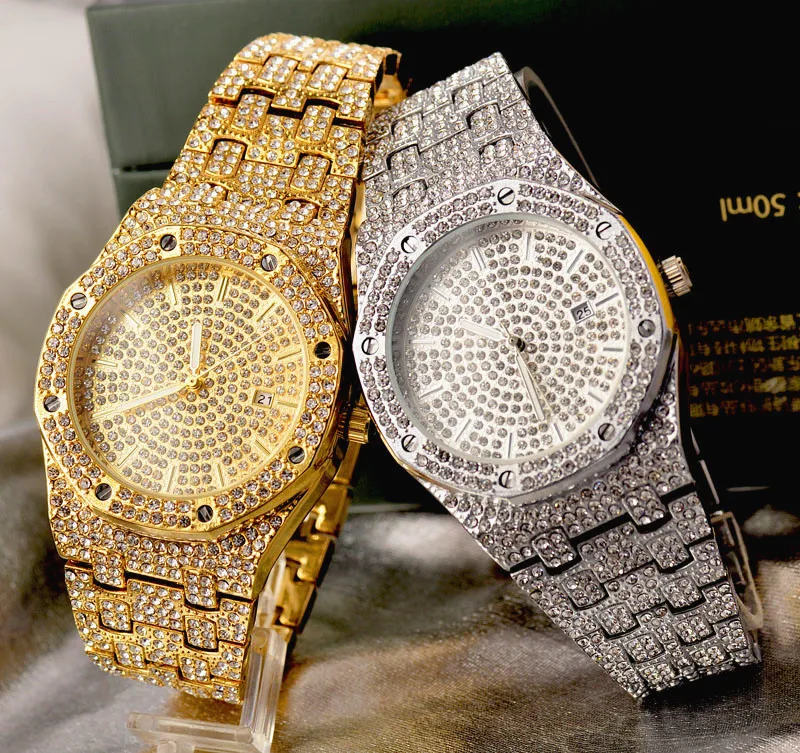 Часы наручные мужские кварцевые в стиле хип хоп брендовые Роскошные роскошные с