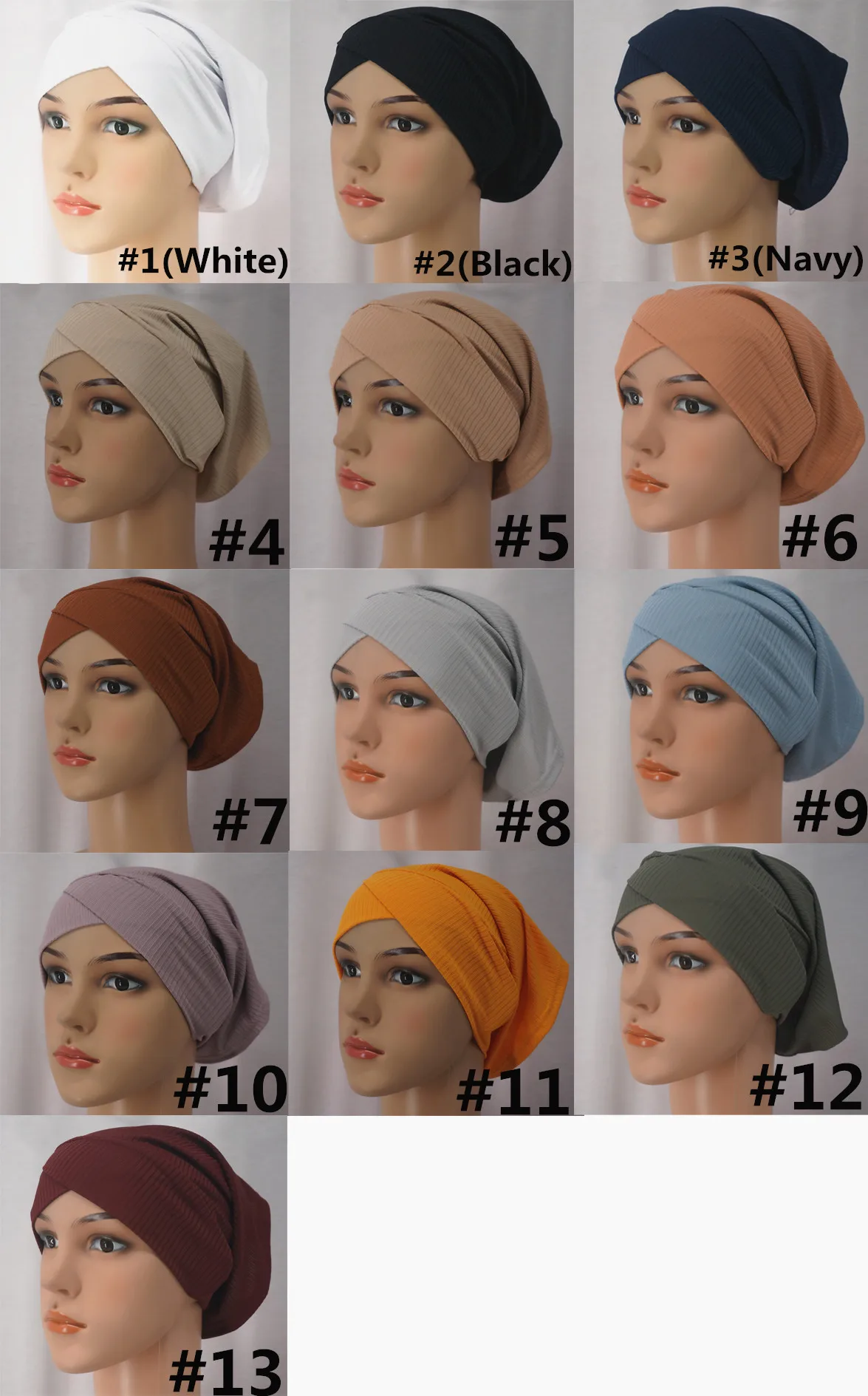 

2021 women stretch turban cap cotton inner hijab caps muslim underscarf islamic headscarf bonnet turban femme musulman turbante