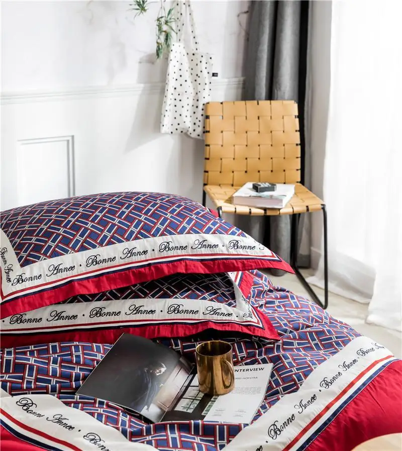 42 Британский стиль плед Постельное белье королева Король Размер Египетский