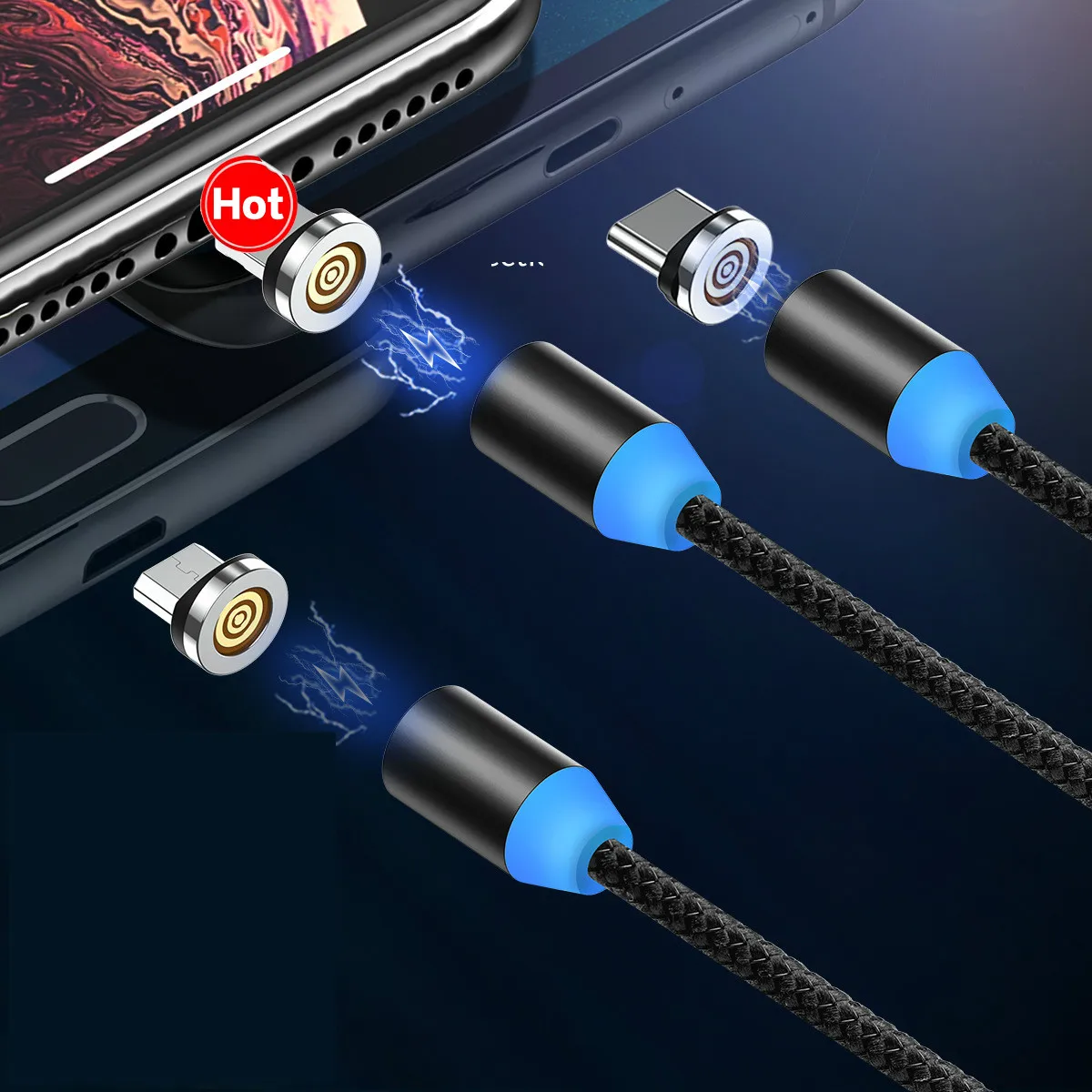 Магнитный кабель для передачи данных 5A Huawei супер быстрая зарядка Android зарядный