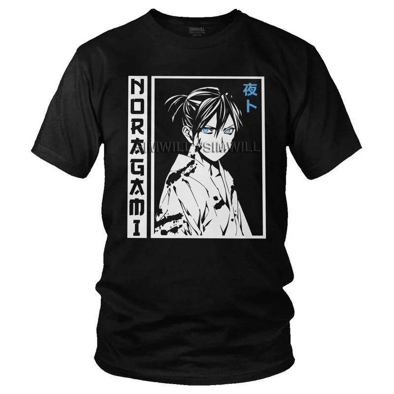 

Футболка Noragami Yato мужская с принтом, тенниска из 100% хлопка, майка в стиле Харадзюку с короткими рукавами, аниме топ с мангой