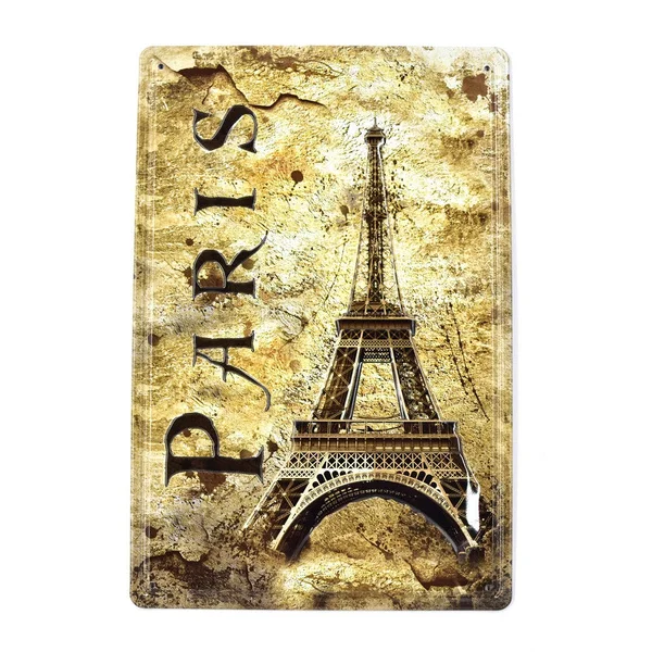 

Paris Poster Eiffel Tower Vintage Tin Metal Signs Pub Bar Decor Art Wall Plaque