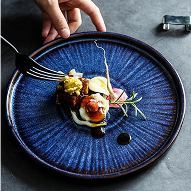 

Креативная керамическая японская большая тарелка для суши в японском ресторане, тарелка для пасты в отеле, тарелка для стейка, большая тарелка для рыбы, домашняя тарелка