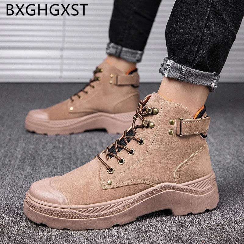 

Motorcycle Boots Ankle Boots Men Designer Shoes 2022 Suede Shoes Men Black Boots Men Casual Shoes Botines Hombre Buty Robocze