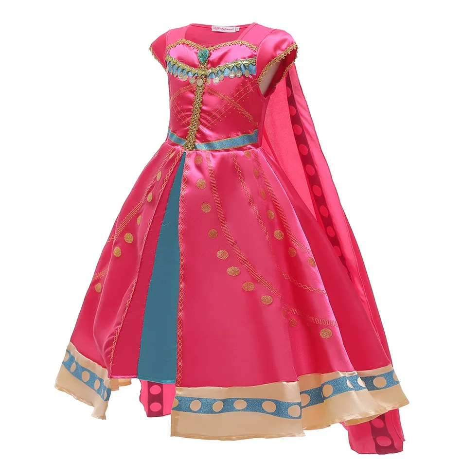 Детский костюм жасмина розово-фуксия платье для принцессы в арабском стиле
