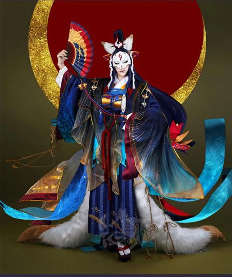 Игровой костюм Onmyoji Tamamo no Mae Unawaking кимоно Униформа косплей аниме платье бесплатная