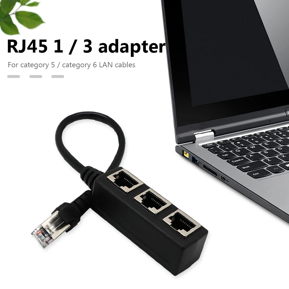 Разъем RJ45 1 Папа 3 Женский сплиттер адаптер ABS Материал черный удлинитель для