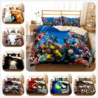 my hero academia luxury soft premium linen three piece pillowcase set wrinkle resistant and faded bedding set quilt cover