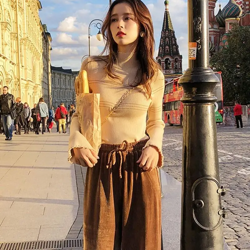 Новинка женский осенне-зимний тонкий джемпер повседневный вязаный с длинным