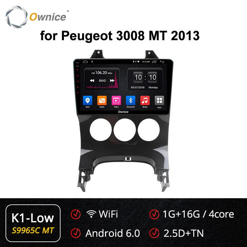 S9965-1 K1-Low Ownice Octa 8 Core Android 9,0 DVD плеер головное устройство аудио Navi k3 k5 k6 для peugeot 3008 2010 2011 2012 2013 4G DSP оптический 360 - Цвет: S9965-1 K1-Low