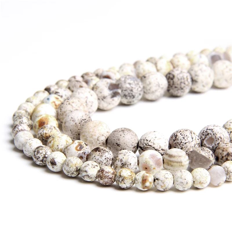 

Белый натуральный агат бусины 6 мм 8 мм 10 мм Тибетский Агаты свободно Прикрепленный драгоценный камень бусины для изготовления ювелирных из...