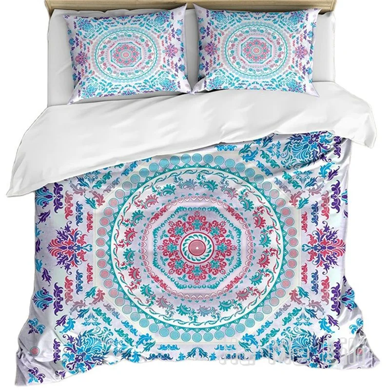 

Mandala Duvet Cover By Ho Me Lili Design Floral Patterns Leaves Style Boho Hippie Art Decorative Bedding Set With Pillow Shams