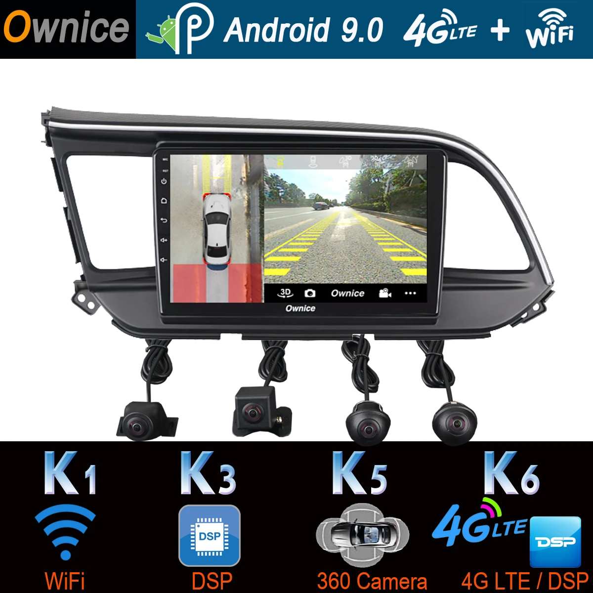 360 ° панорамный 4G LTE Android 9 0 8 ядер 4 + 64G GPS навигация Радио CarPlay SPDIF DSP автомобильный