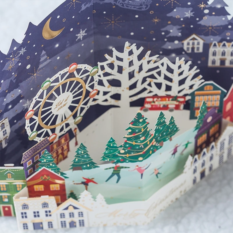 

Merry Christmas Cards Christmas Tree Winter Gift Pop-Up Cards Christmas Decorati