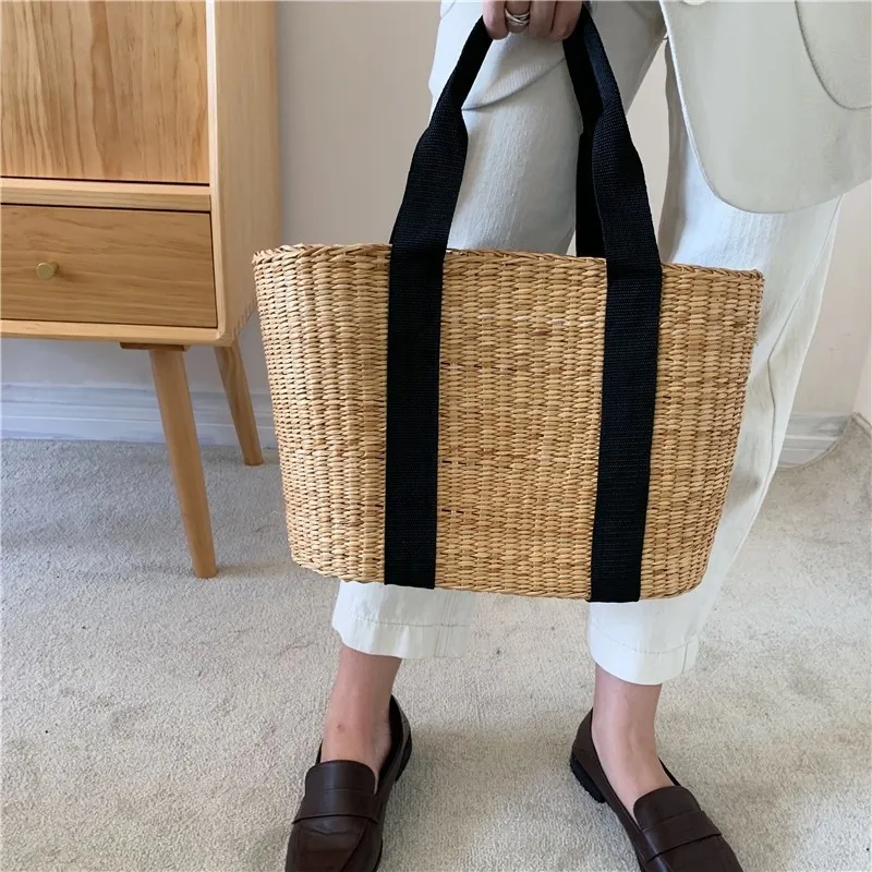 hot sale messenger straw bags women handmade woven basket bolsa tote summer bohemian beach bags luxury brand canvas lady handbag free global shipping