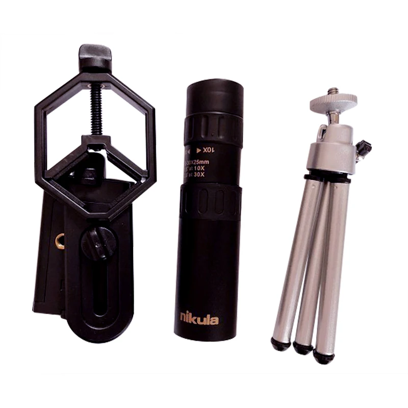 Telescope Set 10-30x25 Монокуляр зум Монокуляр Высокое качество телескоп Карманный бинокль охотничий Оптический Призма прицел w/штатив Nikula - Цвет: Telescope Set