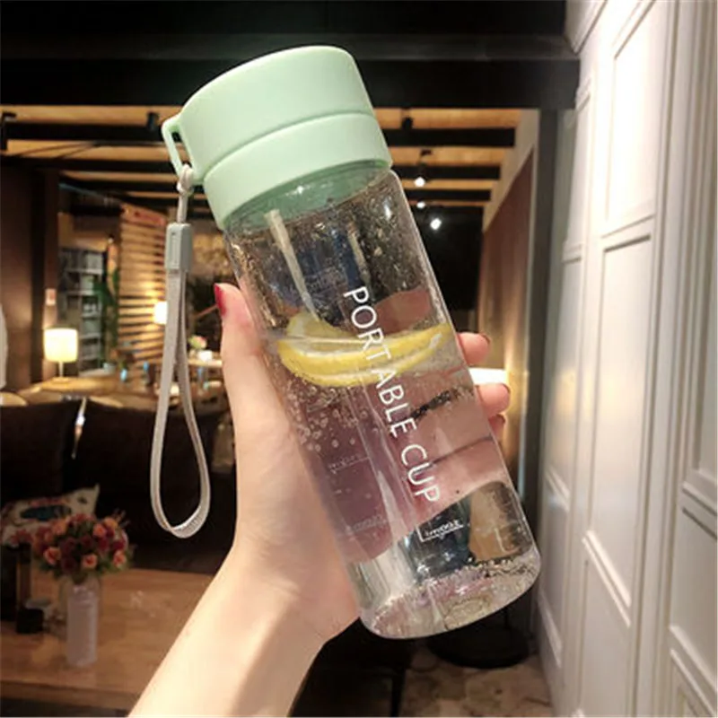 

800ml/600ml Large Capacity Sports Fruit Lemon Juice Drinking Bottle Infuser Clear Portable Plastic Water Bottle