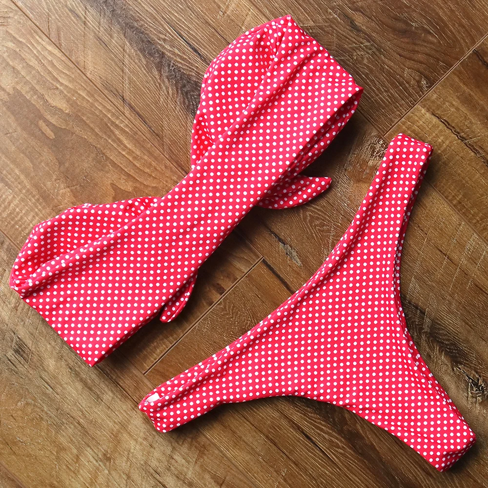 Бандажный Топ бикини сексуальный пуш ап купальник женский раздельный 2020 с узлом