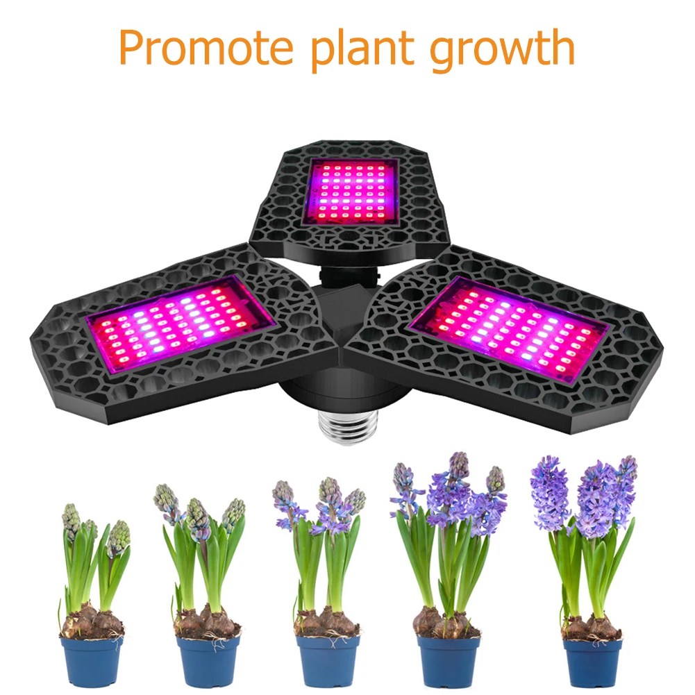 

E27/E26 Deformed Folding Plant Grow LED Light Seedlings Spectrum LampsFull Spectrum Phytolamps DC5V USB LED Grow Light with Time