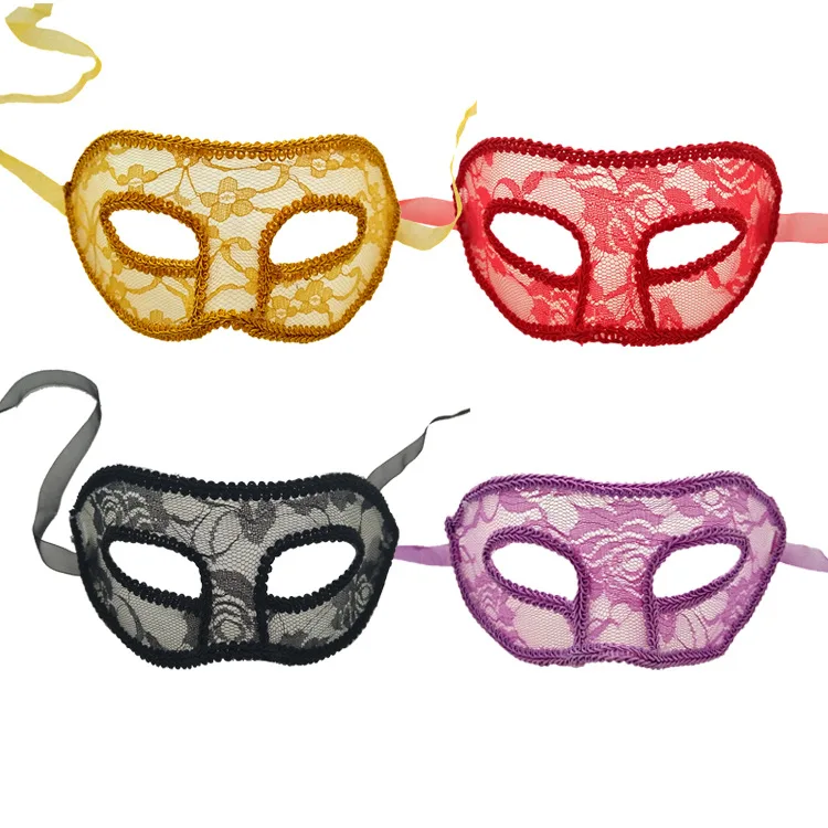 

2021 New French Style Sexy Lace Mask for Woman Black Pink Yellow Blue Costume Ball Mask Cosplay Mask Party Mask Wholesale
