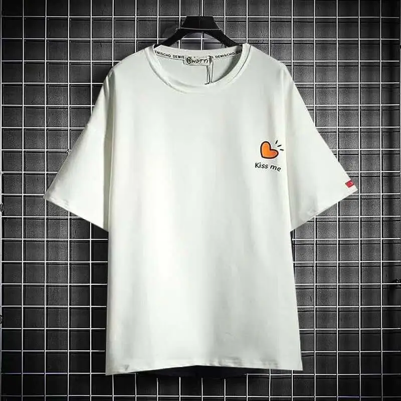 Футболка мужская с милым котом повседневная забавная рубашка в японском стиле