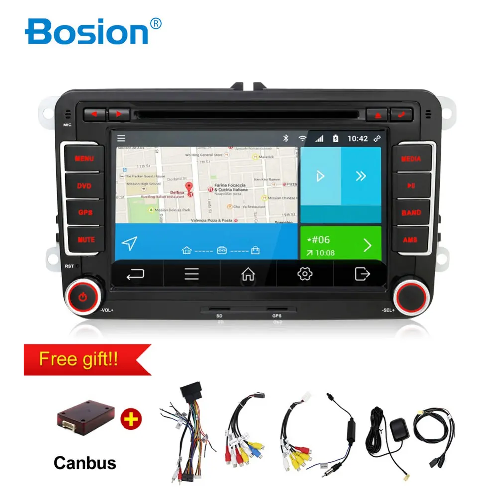 Bosion 2 din android автомобильный Радио DVD gps навигация для Volkswagen Caddy Golf Polo седан Touran Passat EOS