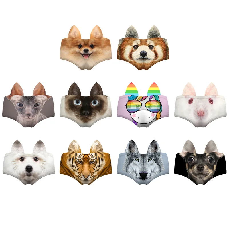 Трусики leimoli женские с забавным принтом пикантное милое нижнее белье чашками