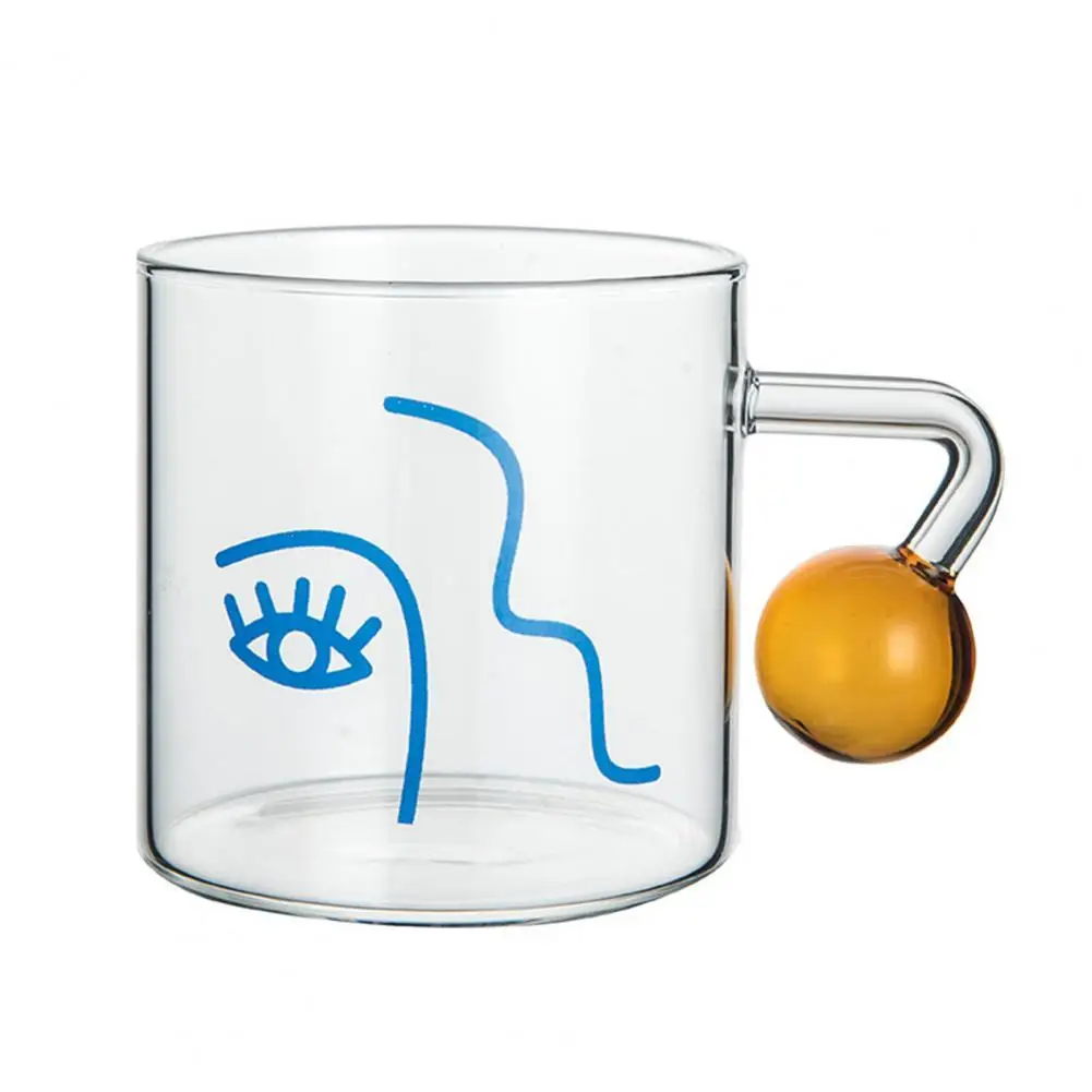 

Convenient Practical Coffee Drinking Mug with Handle Glass Cup Premium Glass Cup Nice-looking for Daily Life