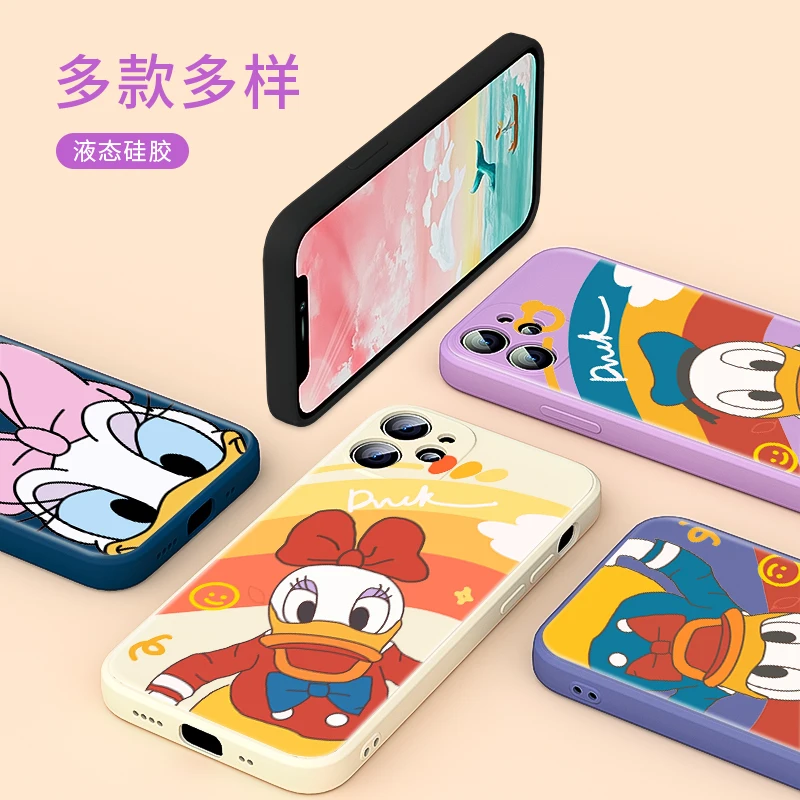 

Donald Duck Couple Disney For Apple IPhone 13 12 Mini 11 Pro XS MAX XR X 8 7 6S SE Plus Liquid Silicone Soft Cover Phone Case