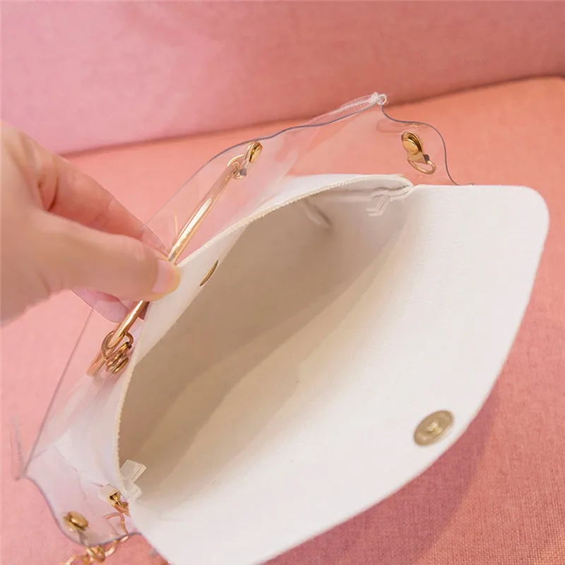 2 шт. женская прозрачная сумка желе из ПВХ на ремне|Сумки с ручками| |