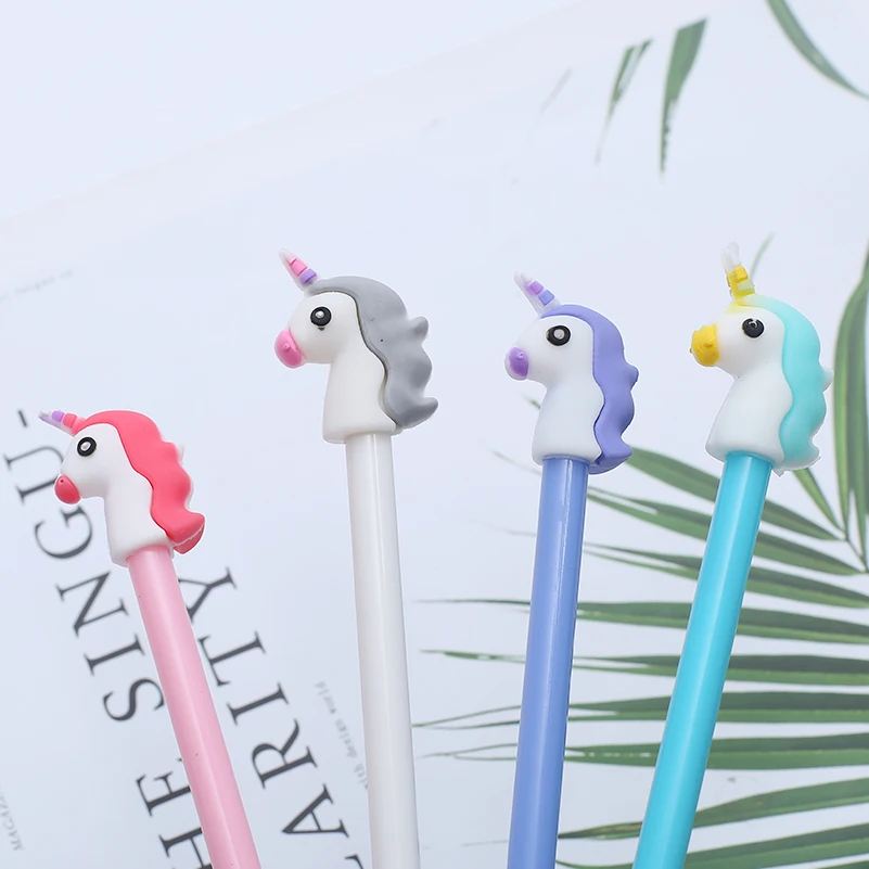 24 шт./компл. Новинка классные милые гелевые ручки с единорогом забавные рандомные