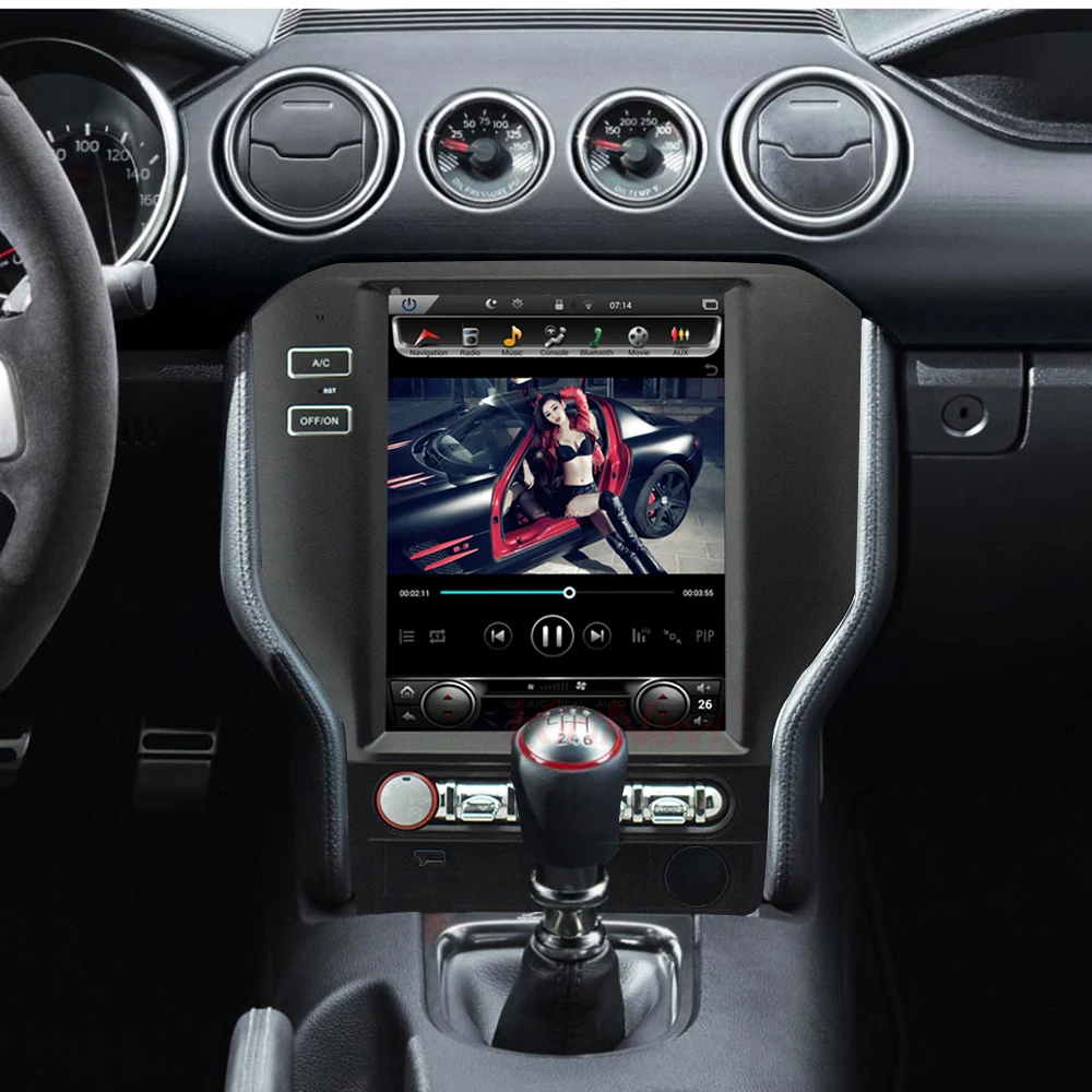 KiriNavi вертикальный экран Tesla style 10,4 ''Android 8,1 автомобильный Радио gps навигатор для Ford Mustang 1 Din DVD Автомобильный плеер