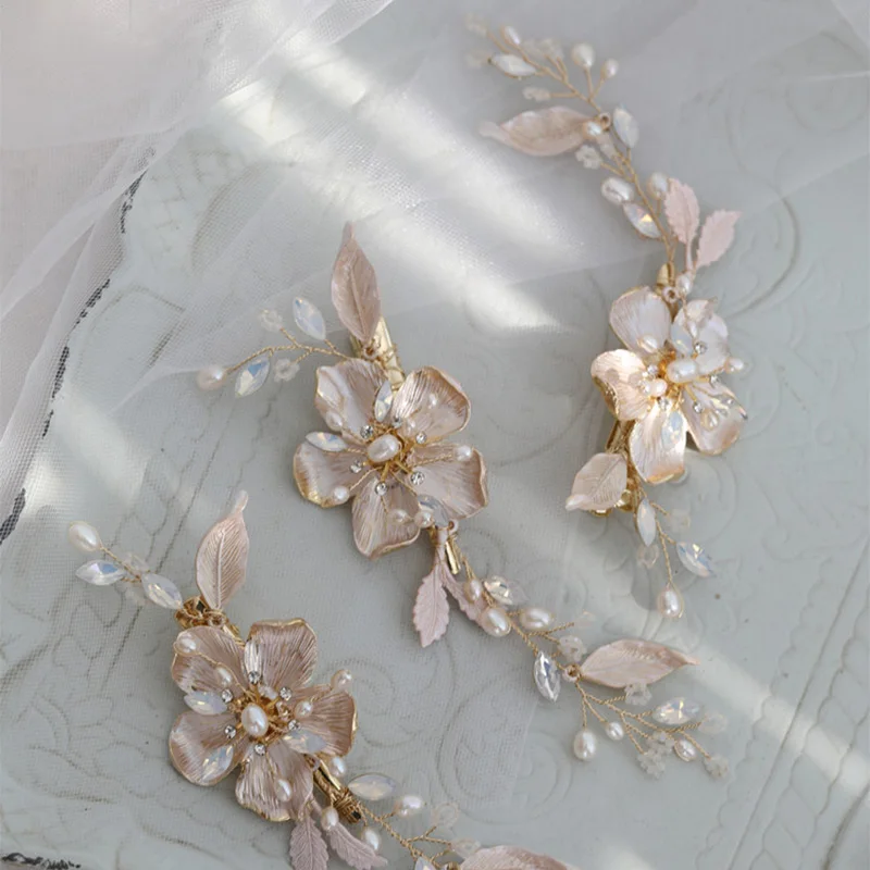 Свадебный аксессуар для волос заколка невесты с пресноводным жемчугом