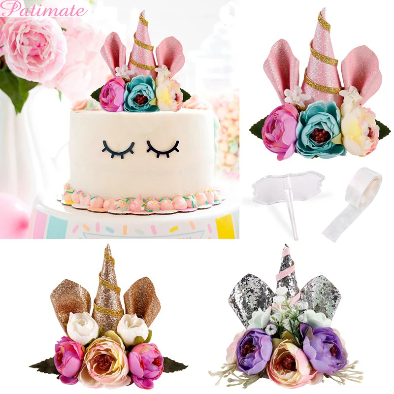 Единорог рога Топпер для торта вечерние принадлежности украшения дня рождения