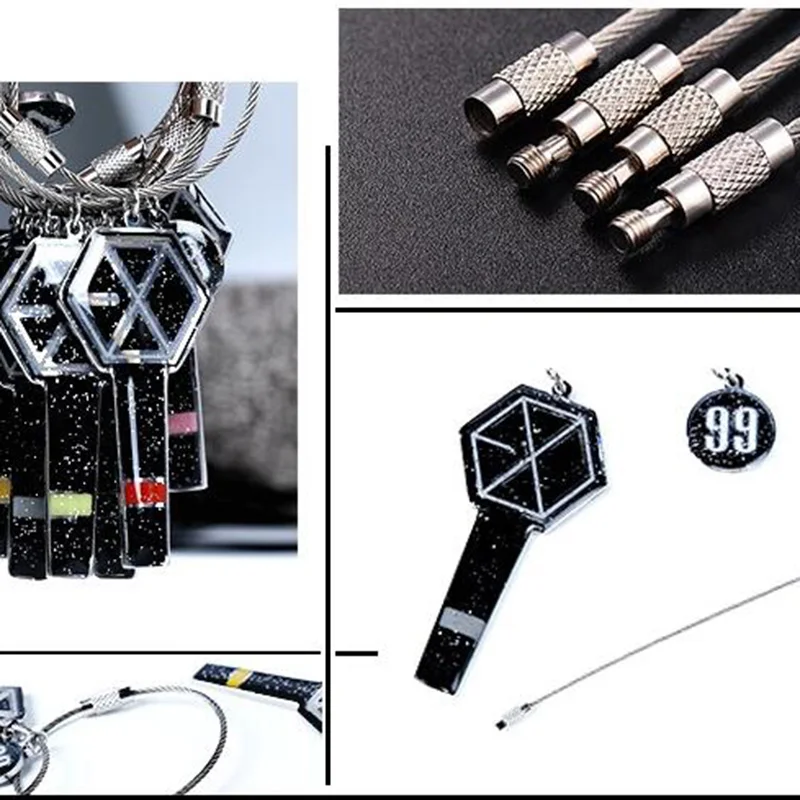KPOP EXO Planet 5 разведка акриловая световая палочка подвеска брелок держатель пальца сумка аксессуары KAI LJJ190