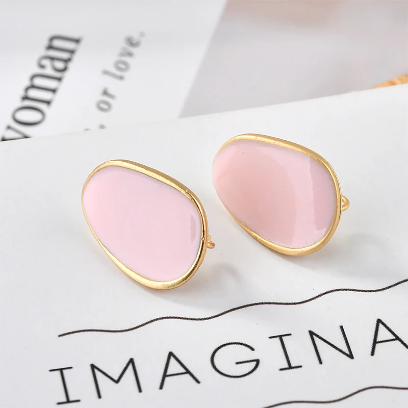 Сплав капельного масла нерегулярные эллиптические ушные иглы DIY Серьги Ушные